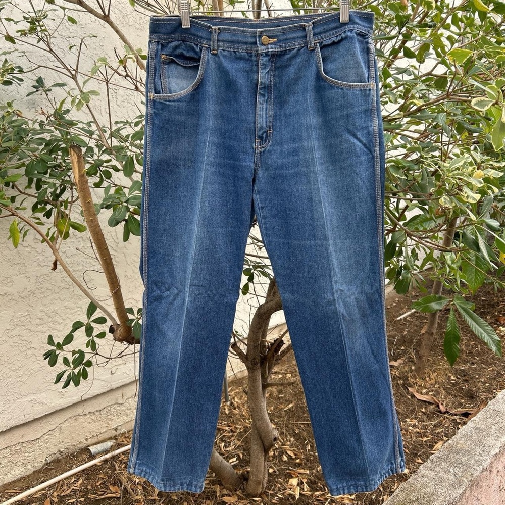 Vintage 90s Graffiti Embroidered Jeans 38 (Fits 34x29)